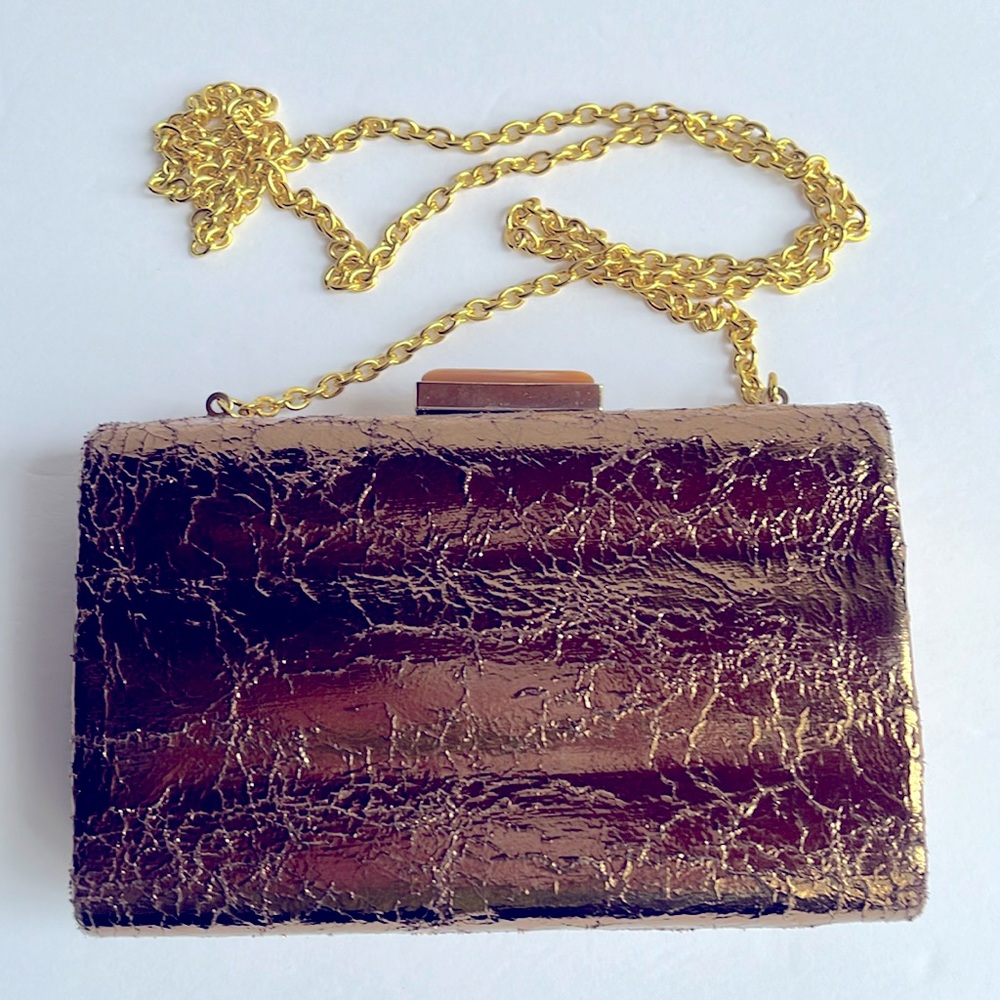 Bronze Mini Bag Evening Purse Handbag Metallic